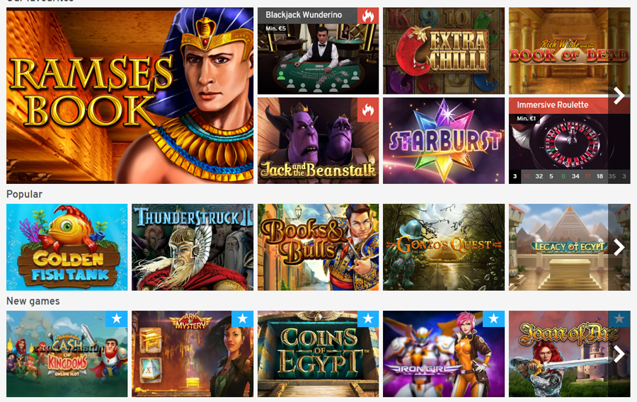 Wunderino Casino Games